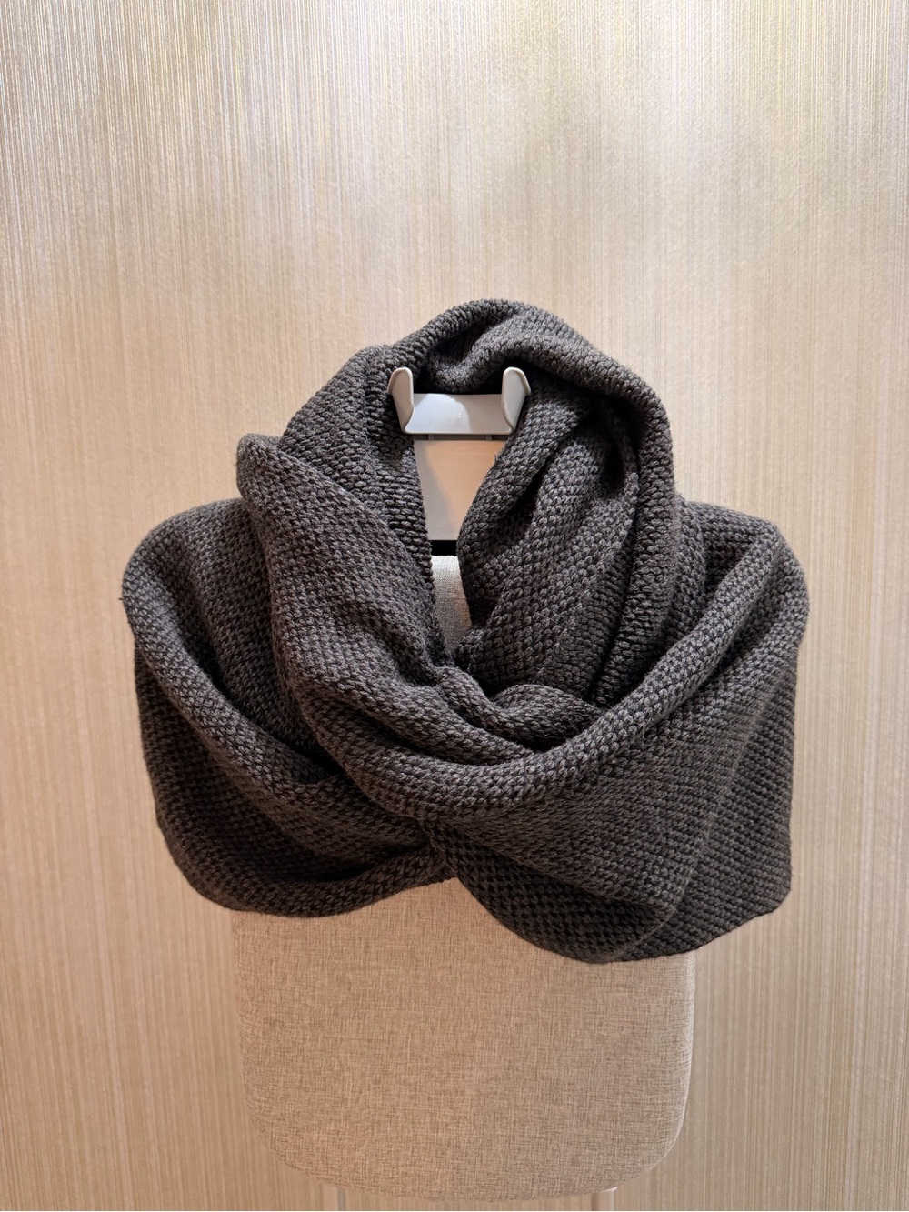 Gray Knit Infinity Wrap / Convertible Shawl Scarf